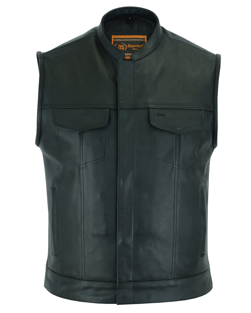 Frontier - Men's Motorcycle Leather Vest-Mens Leather Vests-Daniel Smart Mfg - Retail
