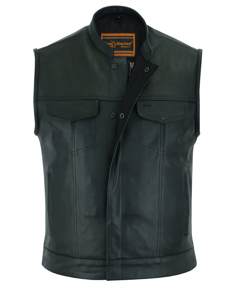 Frontier - Men's Motorcycle Leather Vest-Mens Leather Vests-Daniel Smart Mfg - Retail