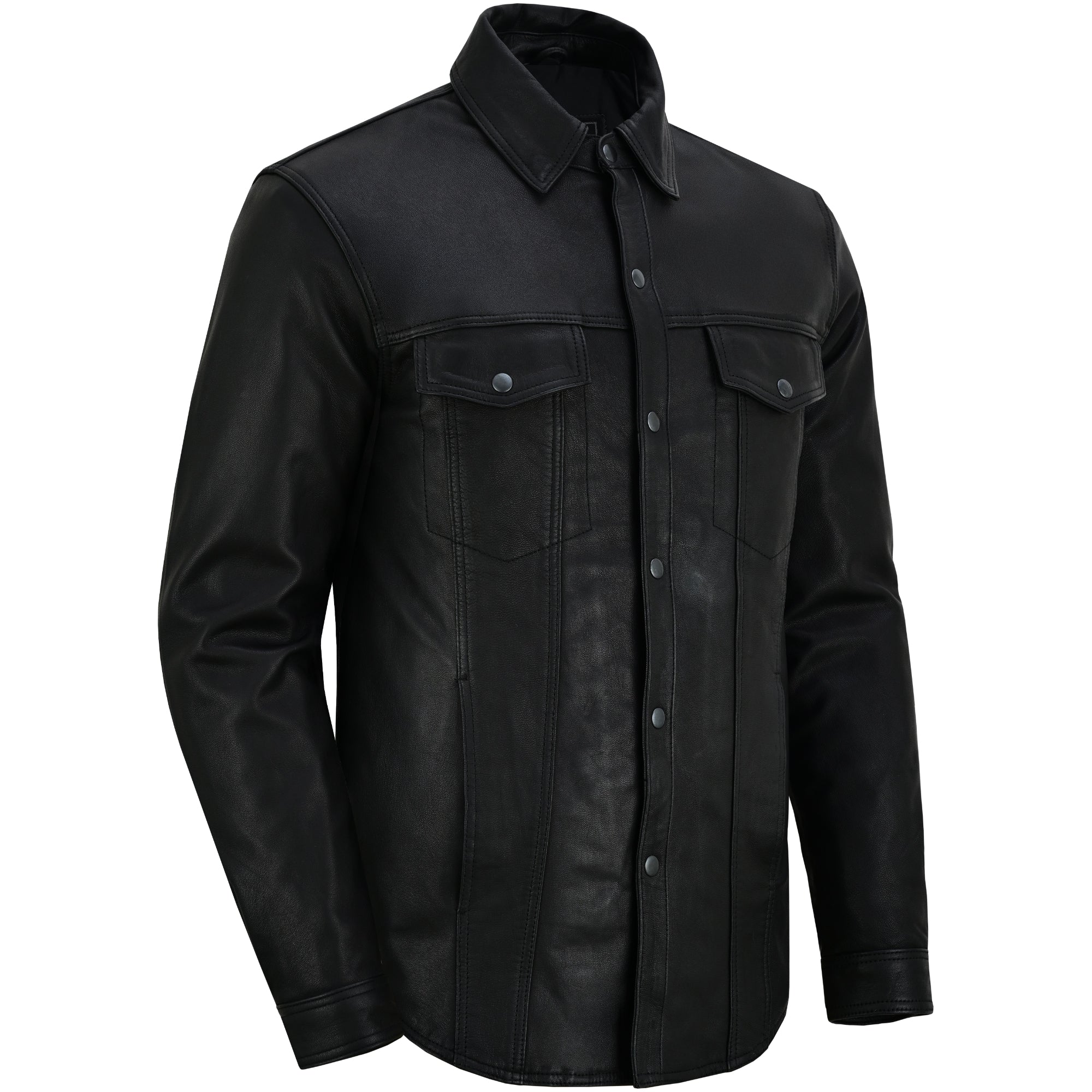 Order Fusion Drift Men's Leather Motorcycle Shirt - Fast Shipping
