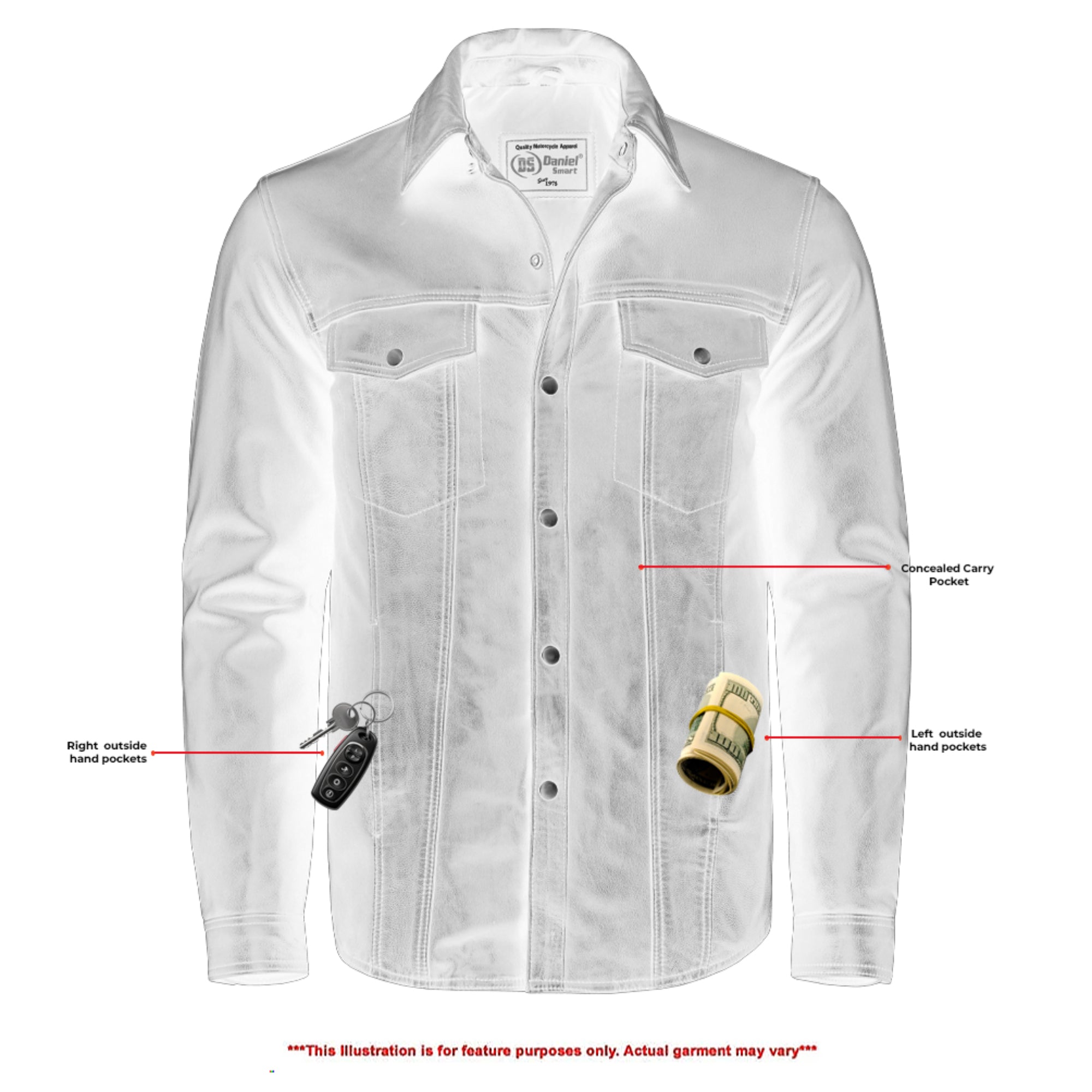 Fusion Drift - Men's Leather Shirt-Mens Shirts-Daniel Smart Mfg - Retail