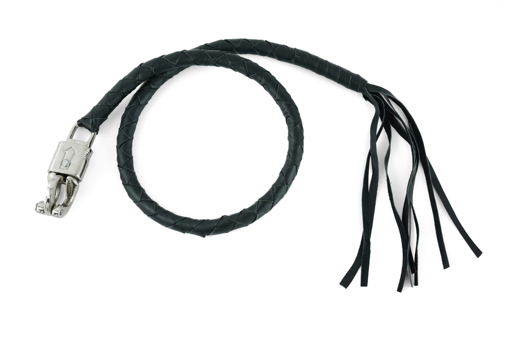 GBW201 Leather Biker Whip - Black-Get Back Whips-Daniel Smart Mfg - Retail