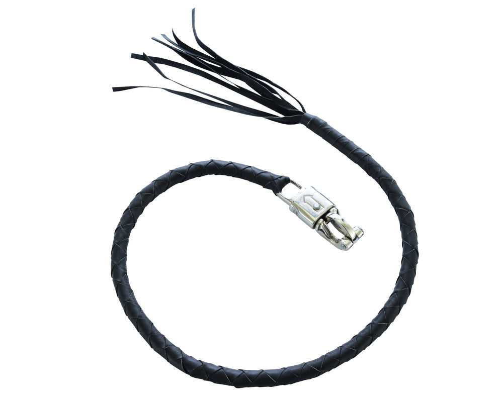 GBW201 Leather Biker Whip - Black-Get Back Whips-Daniel Smart Mfg - Retail