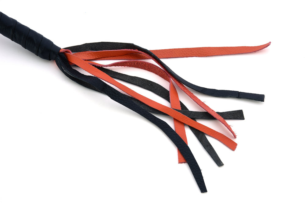 GBW202 Leather Biker Whip-Orange/Black-Get Back Whips-Daniel Smart Mfg - Retail