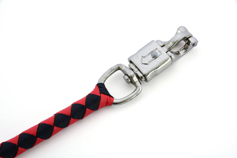 GBW203 Leather Biker Whip-Red/Black-Get Back Whips-Daniel Smart Mfg - Retail