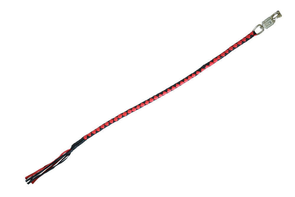 GBW203 Leather Biker Whip-Red/Black-Get Back Whips-Daniel Smart Mfg - Retail