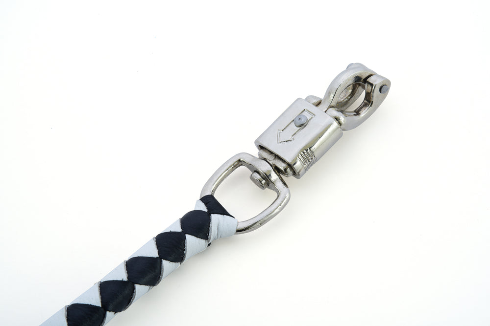 GBW204 Leather Biker Whip-White/Black-Get Back Whips-Daniel Smart Mfg - Retail