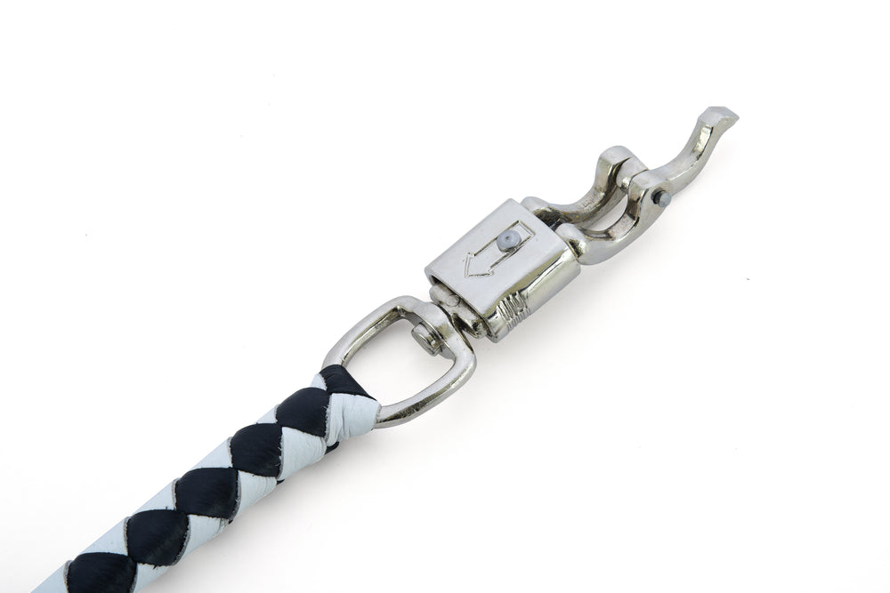 GBW204 Leather Biker Whip-White/Black-Get Back Whips-Daniel Smart Mfg - Retail