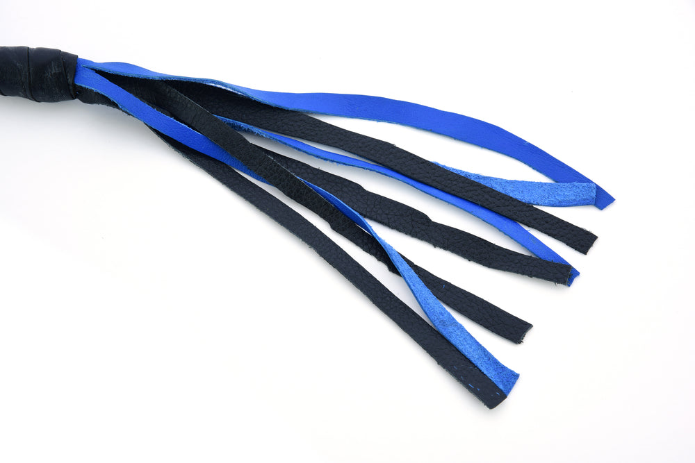 GBW205 Leather Biker Whip-Blue/Black-Get Back Whips-Daniel Smart Mfg - Retail