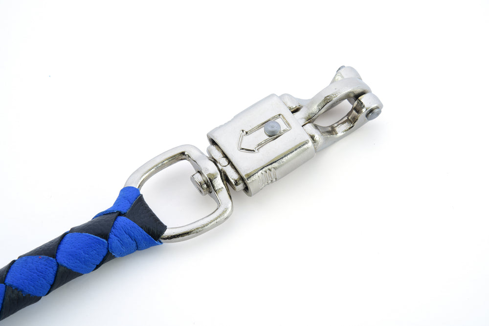 GBW205 Leather Biker Whip-Blue/Black-Get Back Whips-Daniel Smart Mfg - Retail