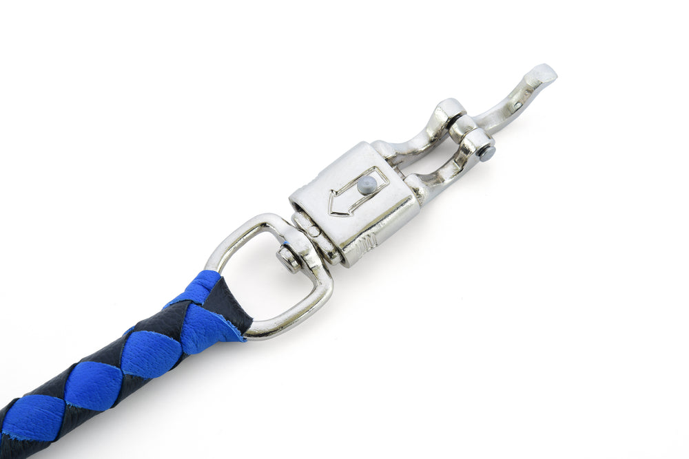 GBW205 Leather Biker Whip-Blue/Black-Get Back Whips-Daniel Smart Mfg - Retail