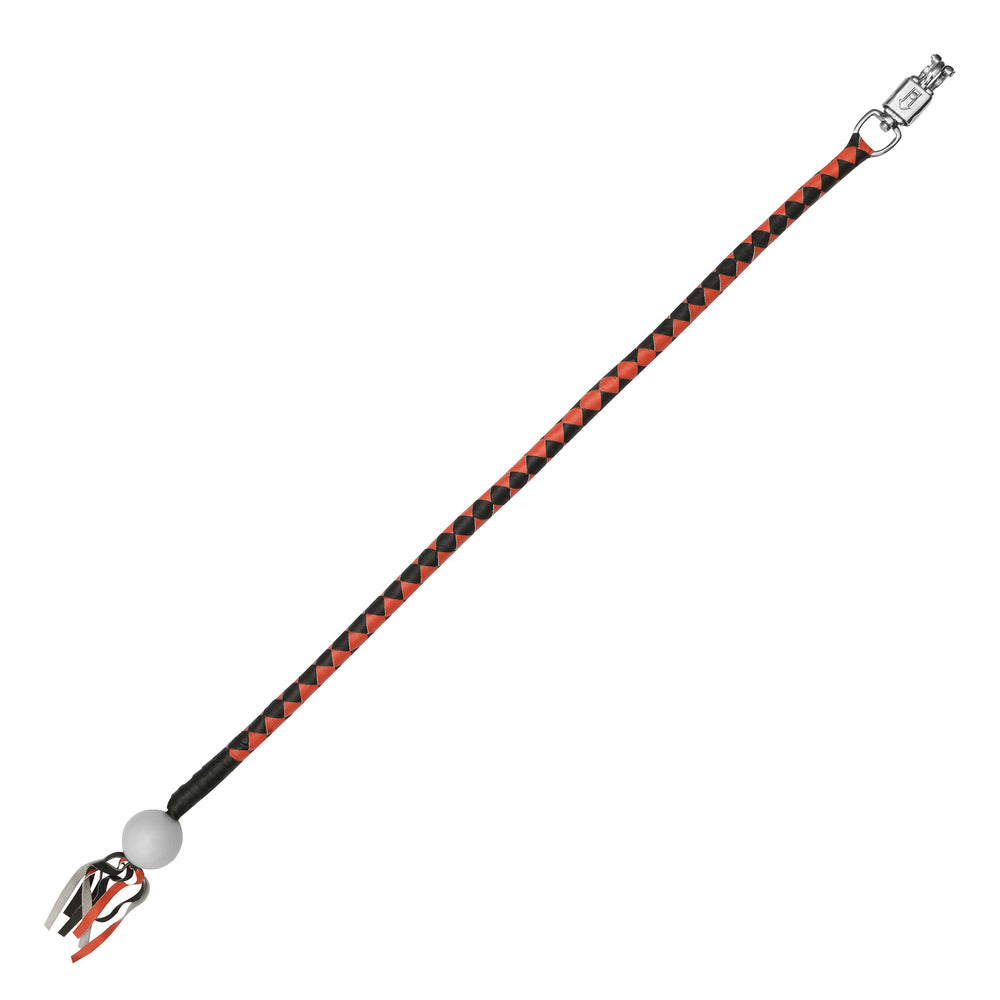 GBW209B Leather Biker Whip-Orange/Black W / White Pool Ball-Get Back Whips-Daniel Smart Mfg - Retail