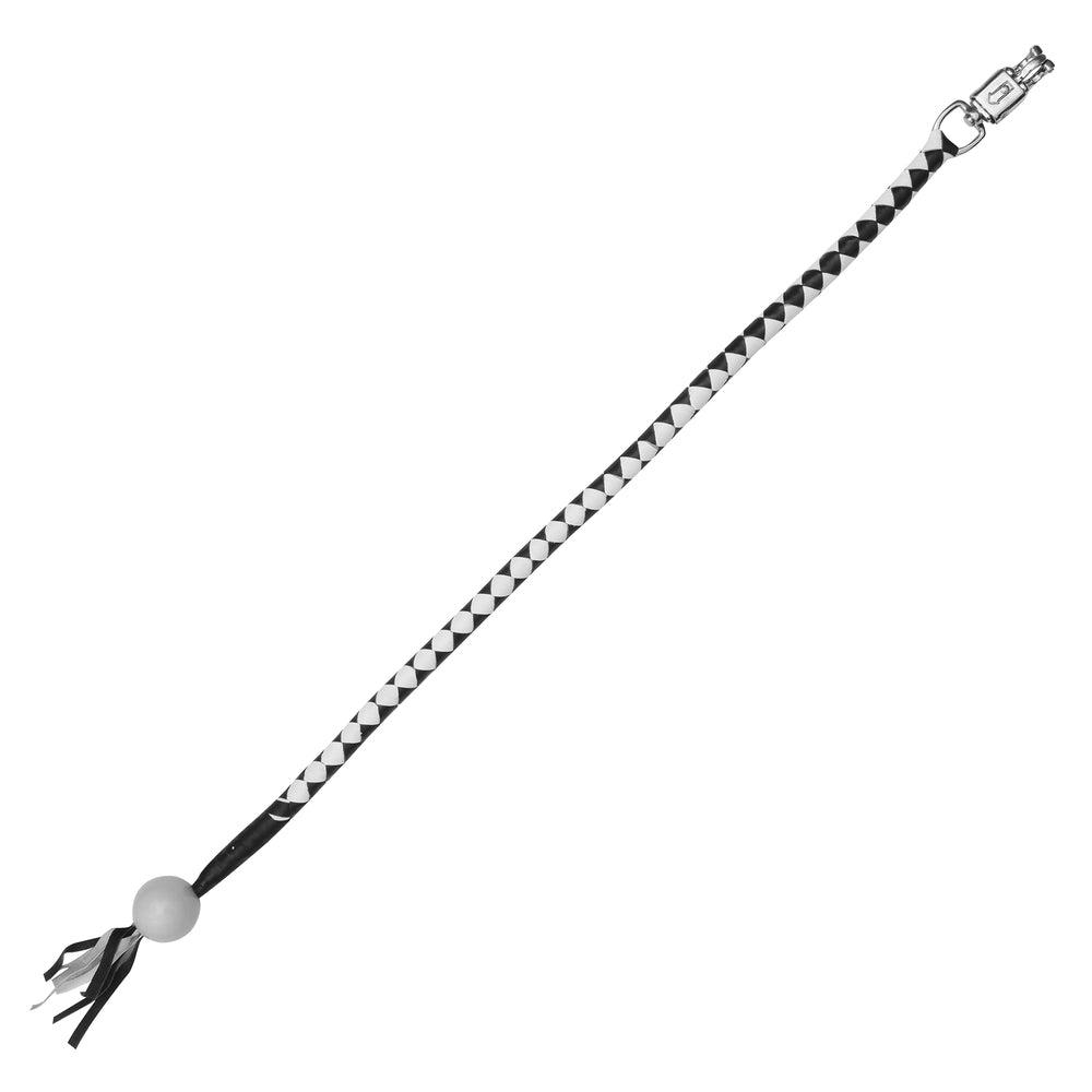 GBW212B Leather Biker Whip-White/black W / White Pool Ball-Get Back Whips-Daniel Smart Mfg - Retail