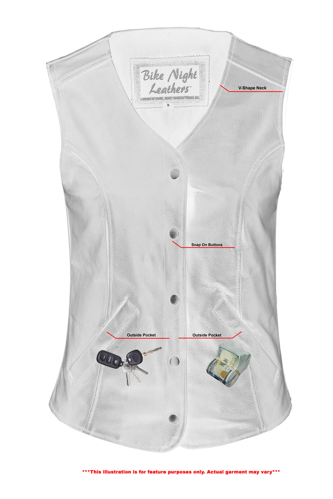 Glide - Women's Leather Vest-Womens Leather Vests-Daniel Smart Mfg - Retail