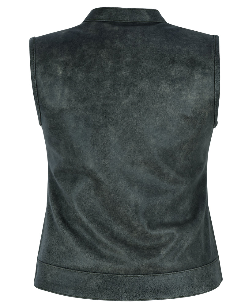 Granite - Women's Leather Vest-Womens Leather Vests-Daniel Smart Mfg - Retail