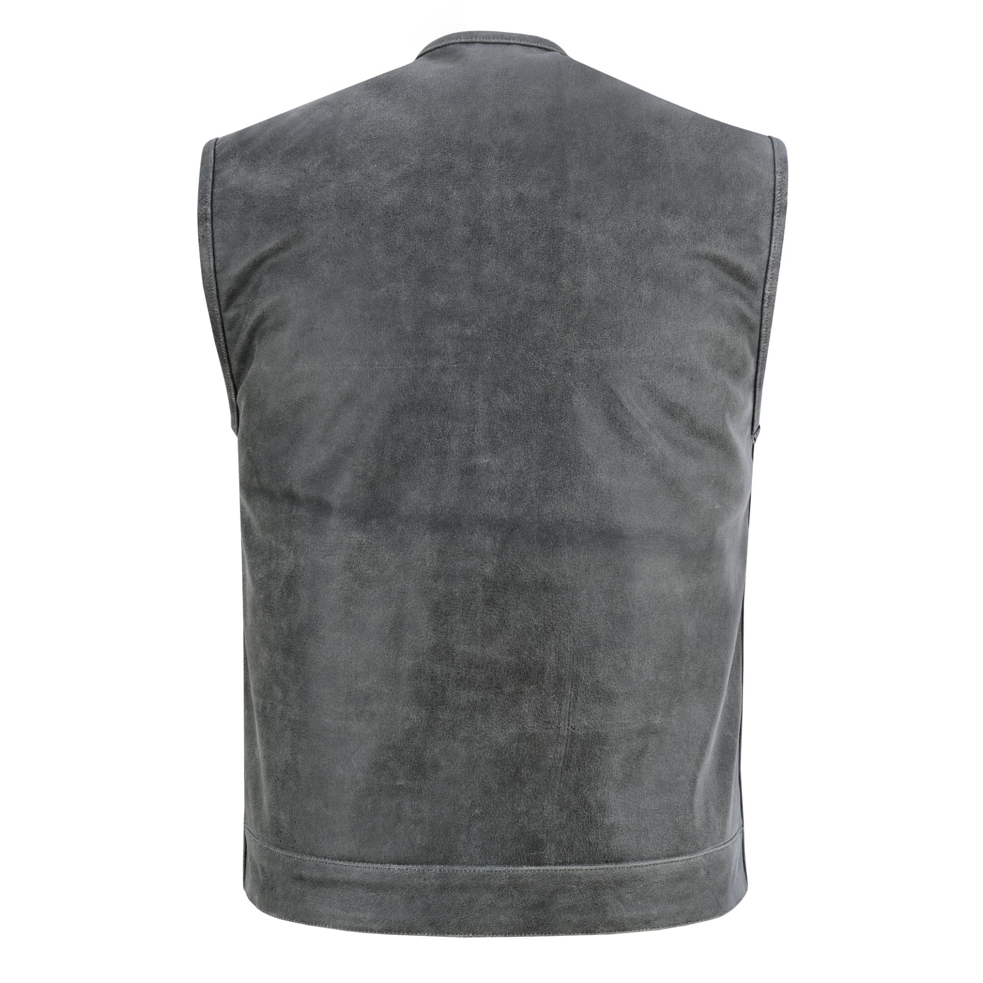 Gravon - Men's Motorcycle Leather Vest-Mens Leather Vests-Daniel Smart Mfg - Retail
