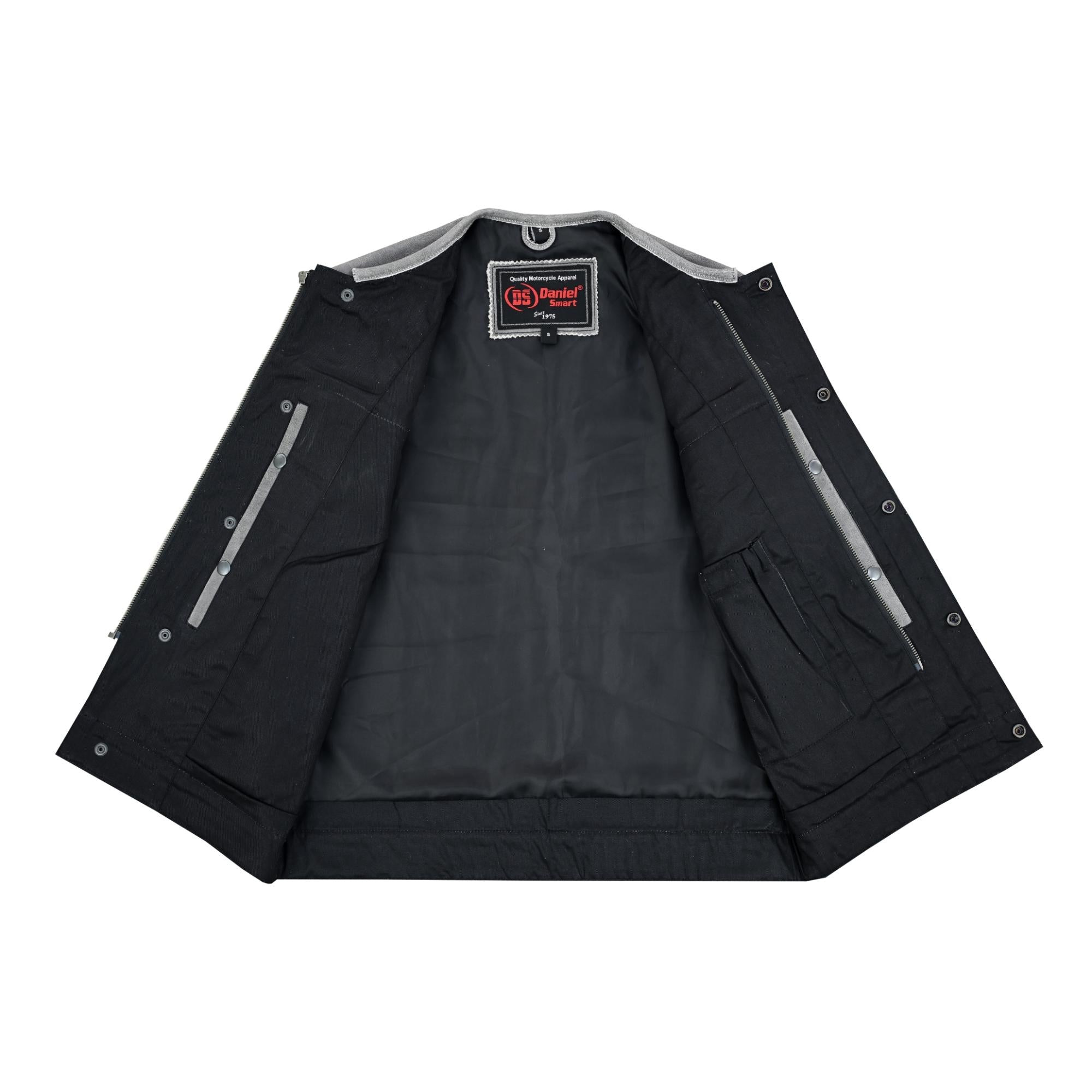 Gravon - Men's Motorcycle Leather Vest-Mens Leather Vests-Daniel Smart Mfg - Retail