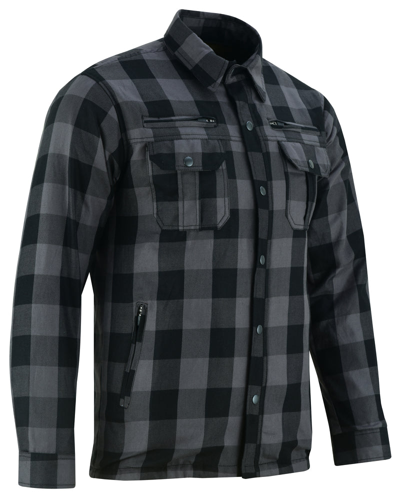 Gray Racer Armored Mens flannel Shirt-Flannels-Daniel Smart Mfg - Retail