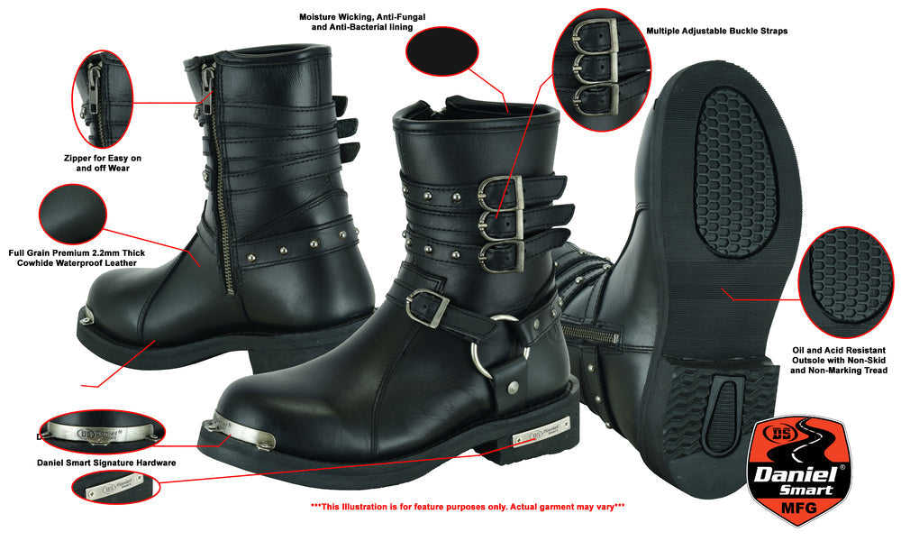 Havoc - Women's Leather Motorcycle Boots-Womens Motorcycle Boots-Daniel Smart Mfg - Retail