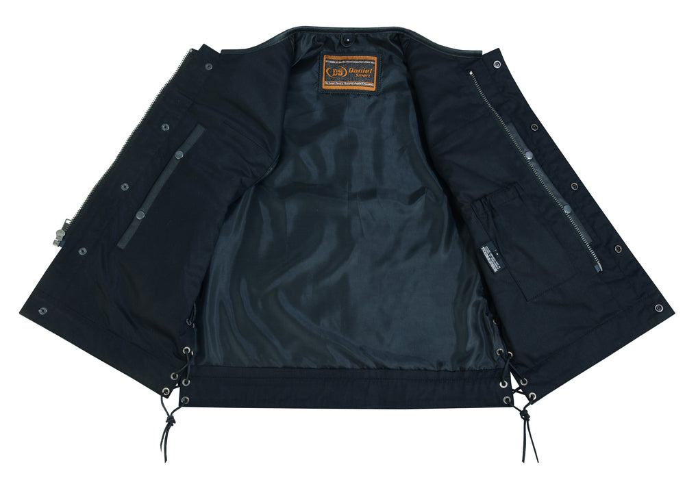 Hawk - Men's Motorcycle Leather Vest-Mens Leather Vests-Daniel Smart Mfg - Retail