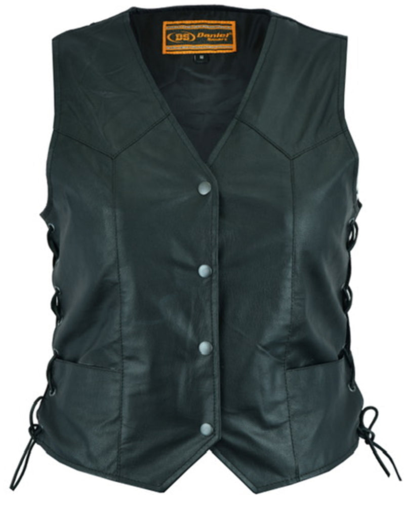 Hellcats - Women's Leather Vest-Womens Leather Vests-Daniel Smart Mfg - Retail