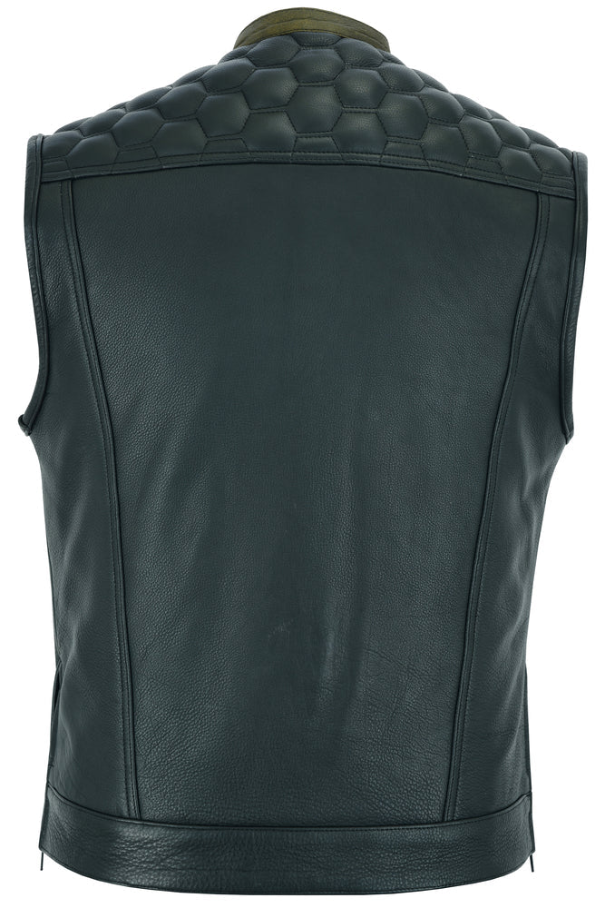 Hellion - Men's Motorcycle Leather Vest-Mens Leather Vests-Daniel Smart Mfg - Retail
