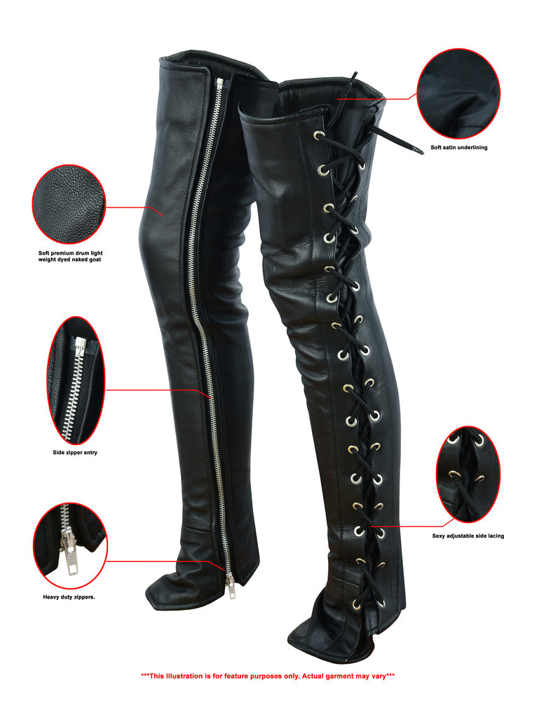 Highway Honey - Women's Motorcycle Leather Leggings-Womens Chaps & Pants-Daniel Smart Mfg - Retail