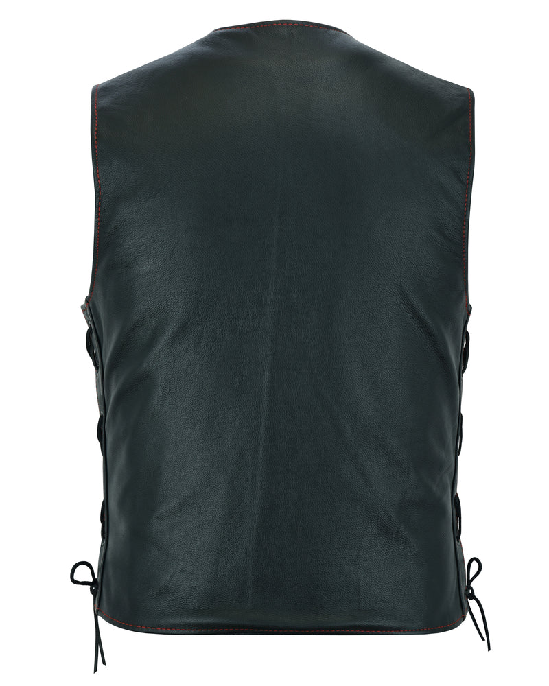 Honor - Men's Motorcycle Leather Vest-Mens Leather Vests-Daniel Smart Mfg - Retail