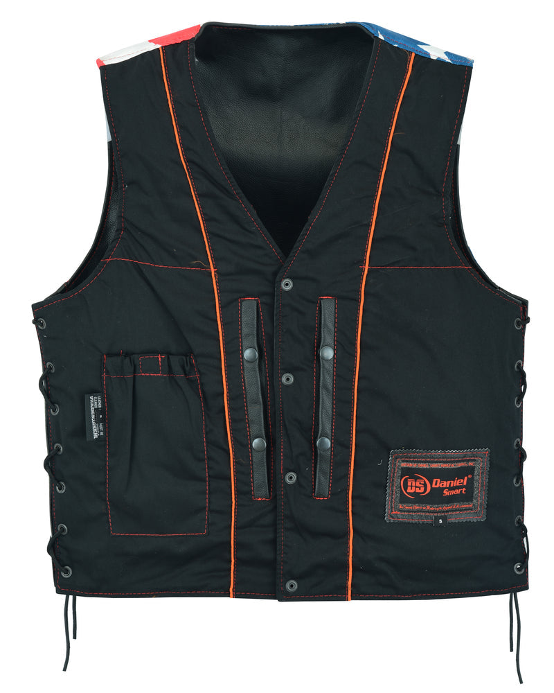 Honor - Men's Motorcycle Leather Vest-Mens Leather Vests-Daniel Smart Mfg - Retail