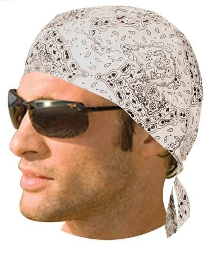 HW2616 Headwrap Paisley White-Headwraps-Daniel Smart Mfg - Retail