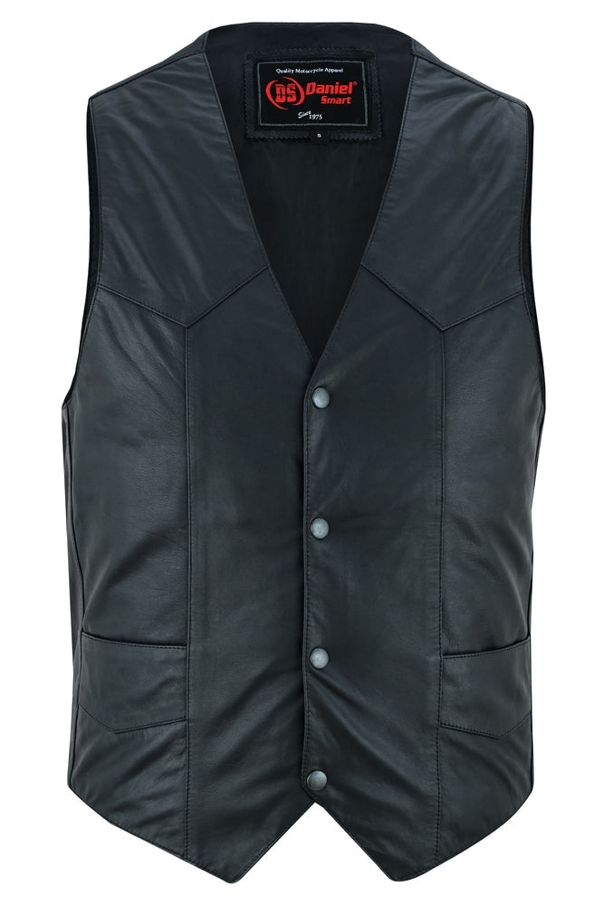 Hydra - Men's Motorcycle Leather Vest-Mens Leather Vests-Daniel Smart Mfg - Retail
