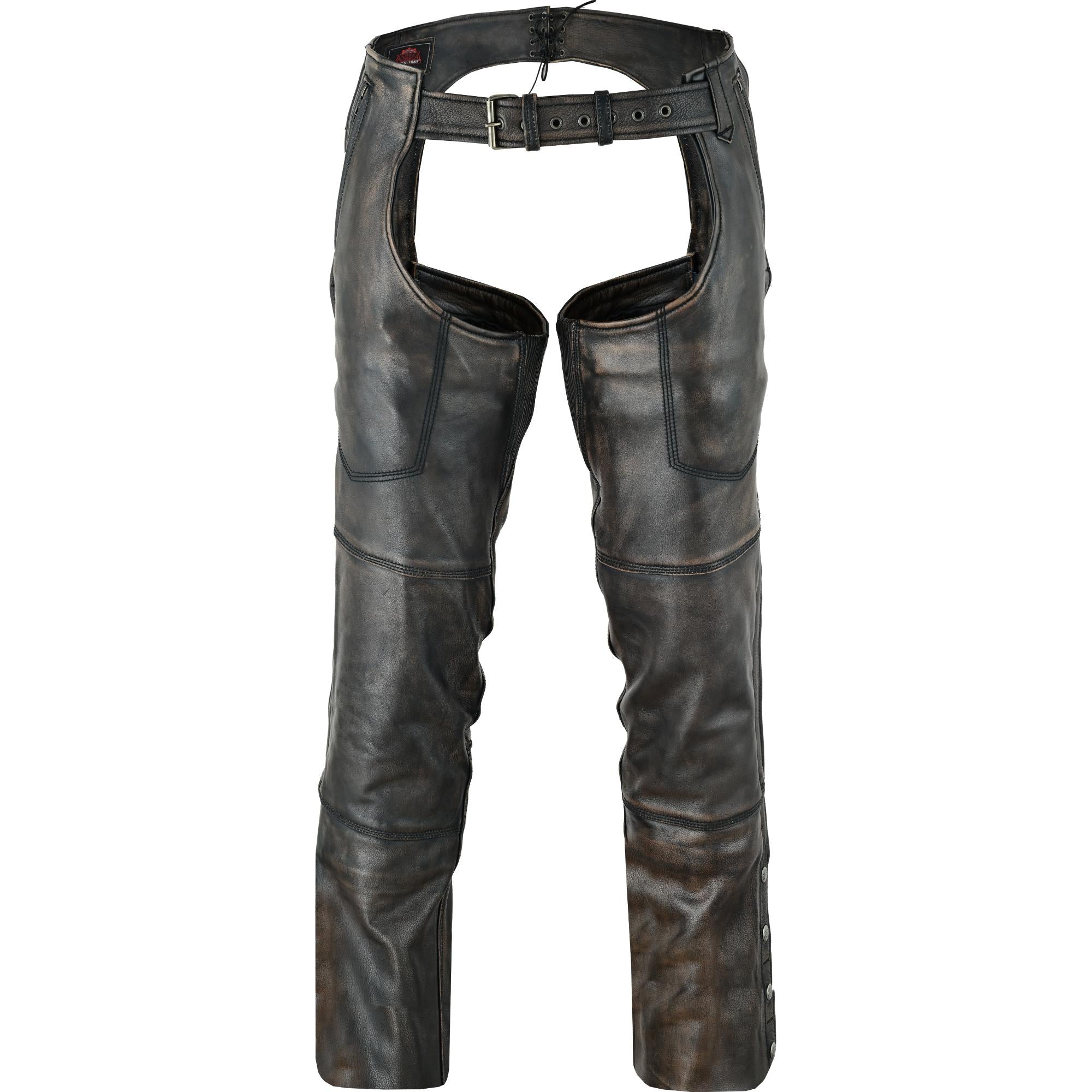Iron Maverick - Unisex Motorcycle Leather Chaps-Unisex Chaps & Pants-Daniel Smart Mfg - Retail