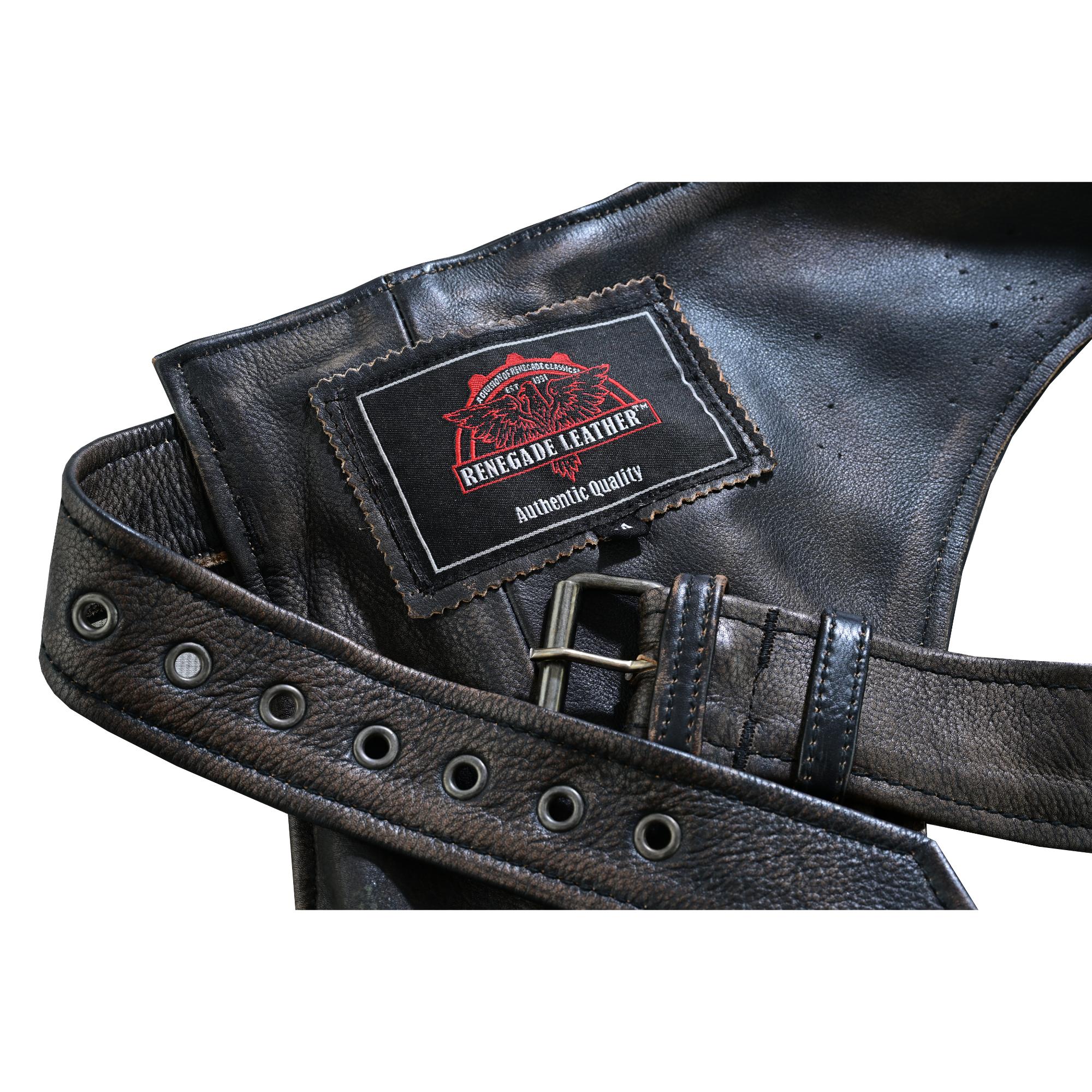 Iron Maverick - Unisex Motorcycle Leather Chaps-Unisex Chaps & Pants-Daniel Smart Mfg - Retail