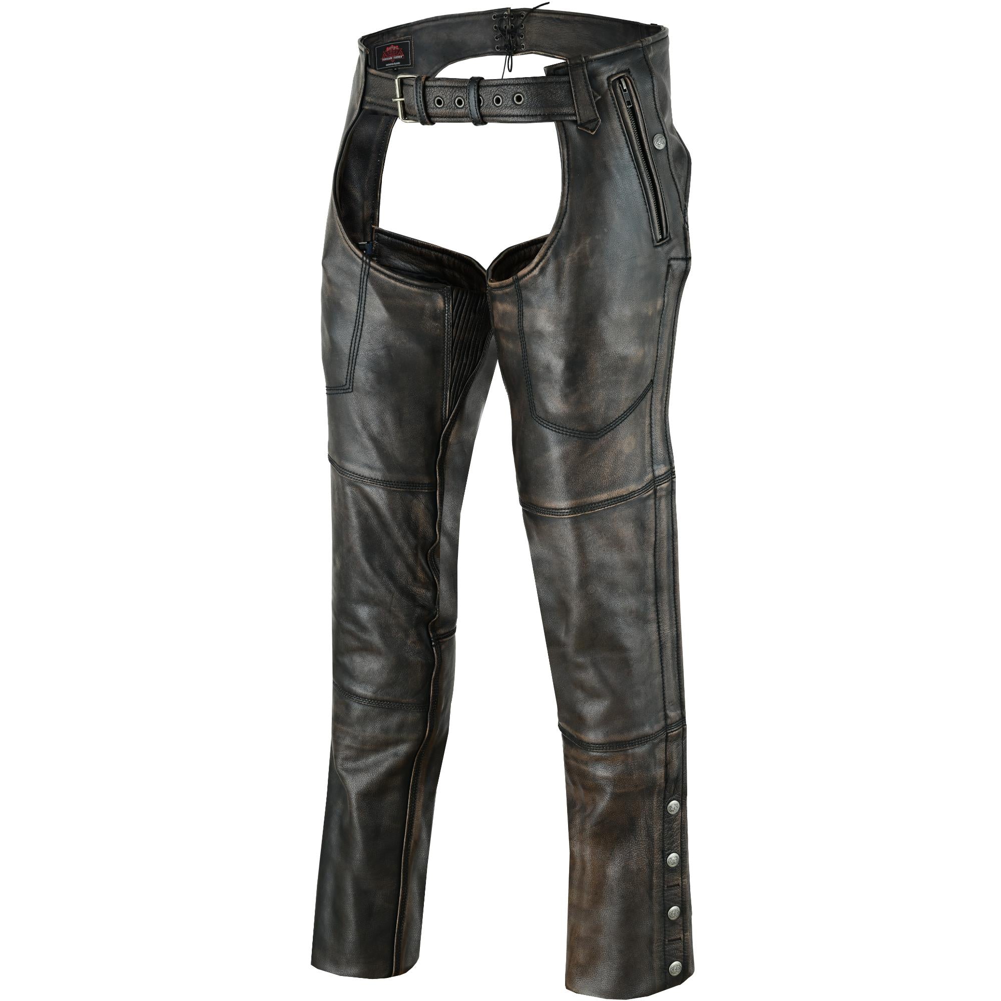 Iron Maverick - Unisex Motorcycle Leather Chaps-Unisex Chaps & Pants-Daniel Smart Mfg - Retail