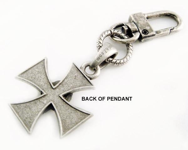 K-SKICP Skull Iron Cross Clip-On-Wallet Chains/Key Leash-Daniel Smart Mfg - Retail