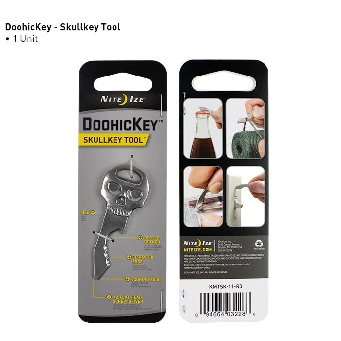 KMTSK-11-R3 DOOHICKEY® SKULLKEY(tm) KEY TOOL-Wallet Chains/Key Leash-Daniel Smart Mfg - Retail