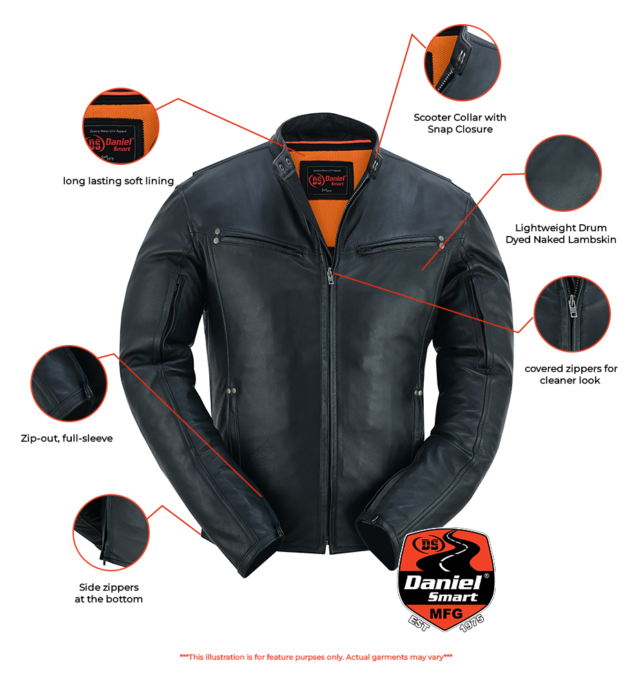 Luxe Rider - Men's Leather Motorcycle Jacket-Mens Leather Motorcycle Jackets-Daniel Smart Mfg - Retail