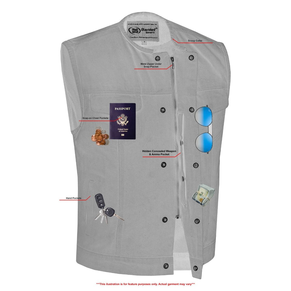 Mad Max - Motorcycle Denim Vest-Mens Denim Vests-Daniel Smart Mfg - Retail