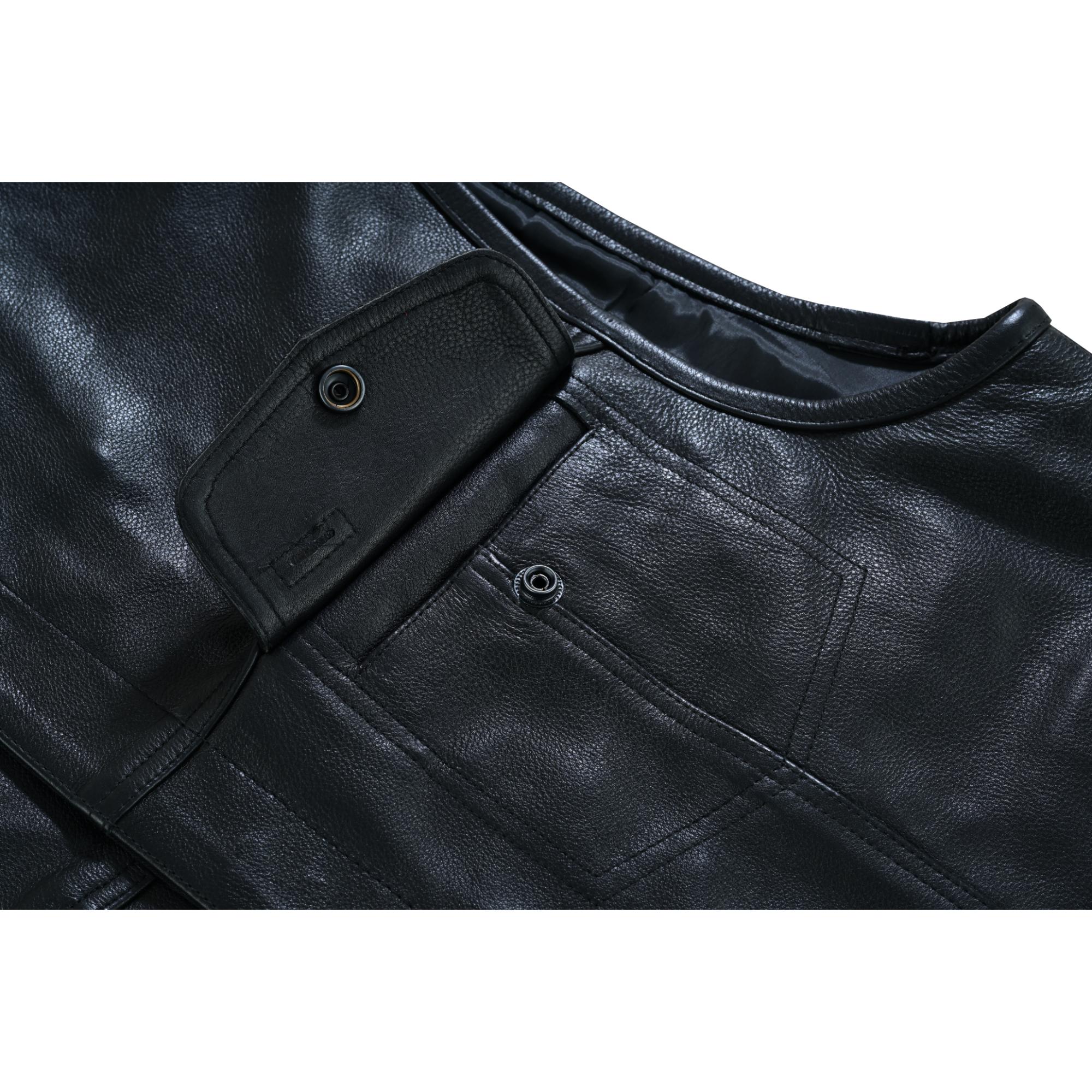 Maverick - Men's Motorcycle Leather Vest-Mens Leather Vests-Daniel Smart Mfg - Retail