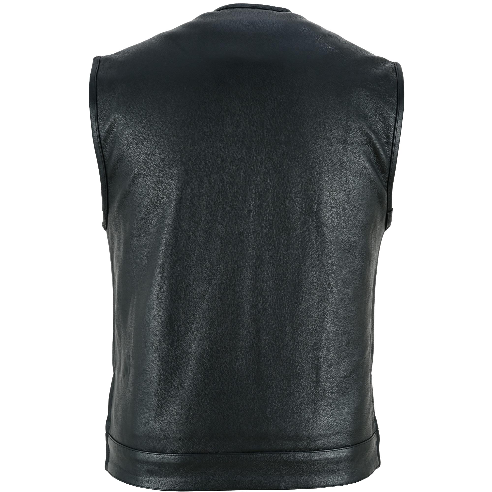 Maverick - Men's Motorcycle Leather Vest-Mens Leather Vests-Daniel Smart Mfg - Retail
