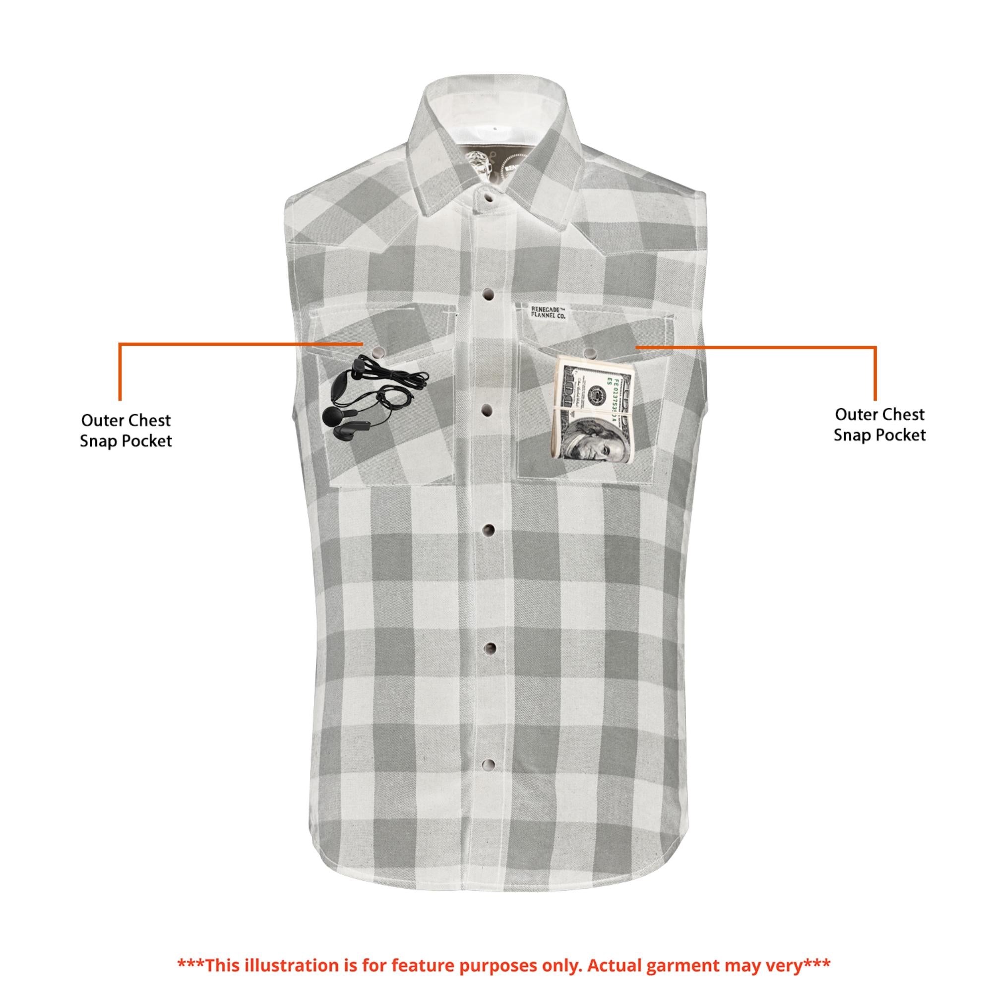 Men's Sleeveless Flannel Shirt-Flannels-Daniel Smart Mfg - Retail