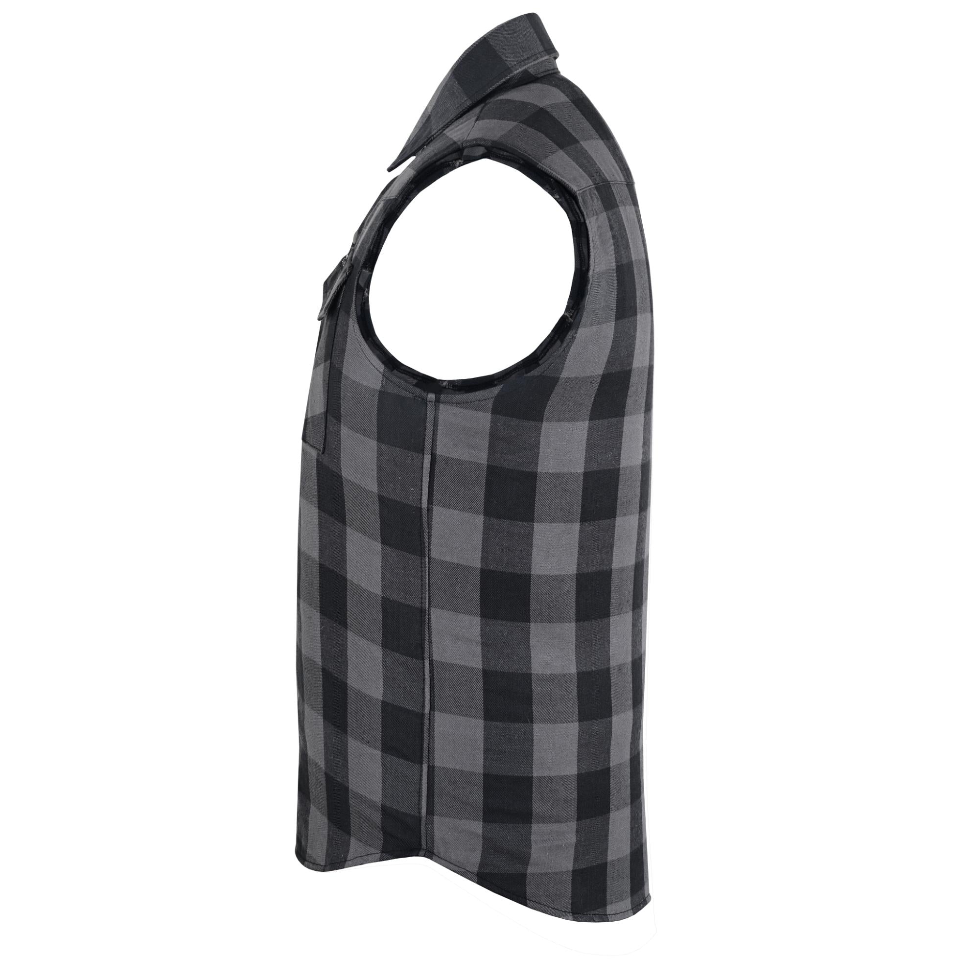 Men's Sleeveless Flannel Shirt-Flannels-Daniel Smart Mfg - Retail