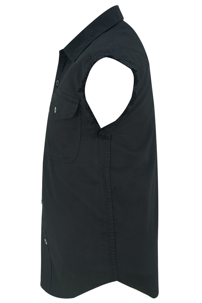 Men's Sleeveless Lightweight Denim Shirt-Denim Shirts-Daniel Smart Mfg - Retail