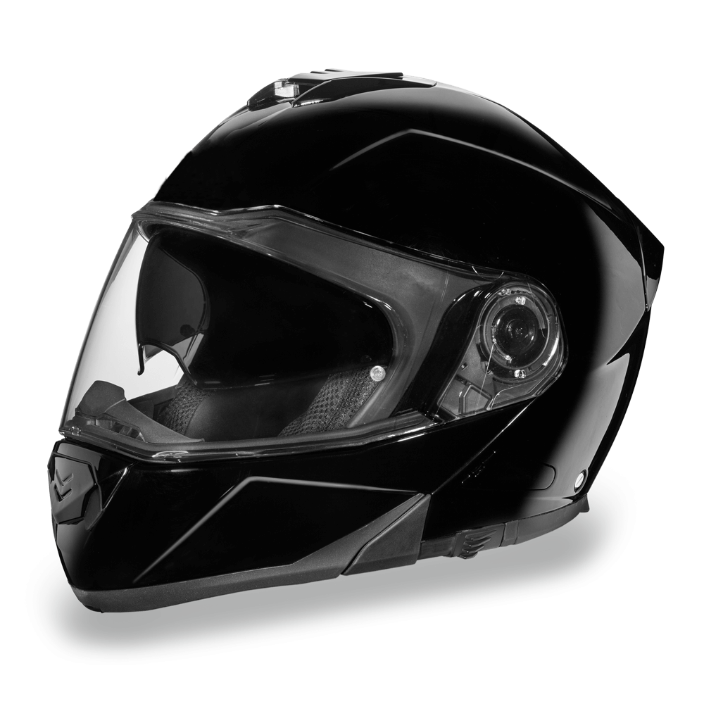 MG1-A D.O.T. DAYTONA GLIDE - HI-GLOSS BLACK-Modular Helmets-Daniel Smart Mfg - Retail
