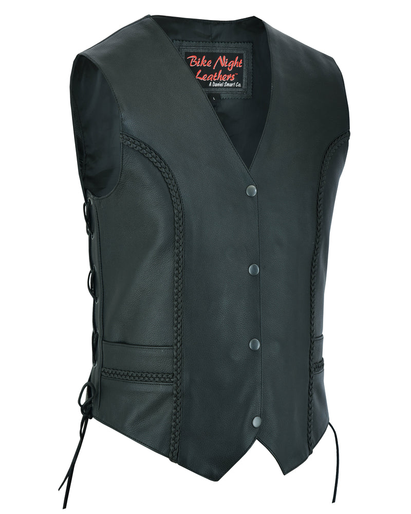 Miles Queen - Women's Leather Vest-Womens Leather Vests-Daniel Smart Mfg - Retail