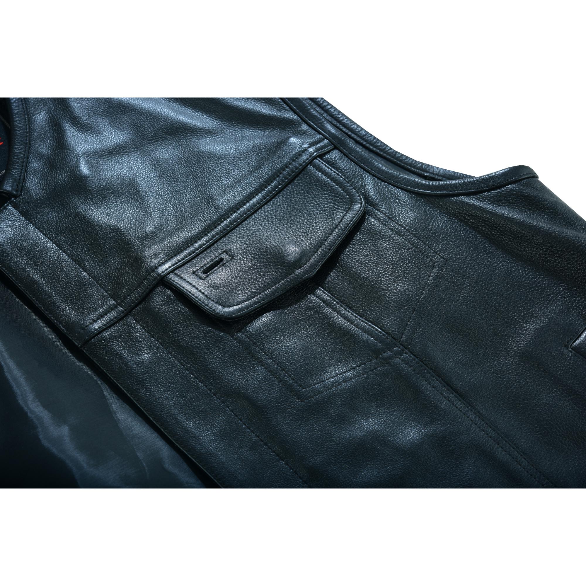 Millen - Men's Motorcycle Leather Vest-Mens Leather Vests-Daniel Smart Mfg - Retail