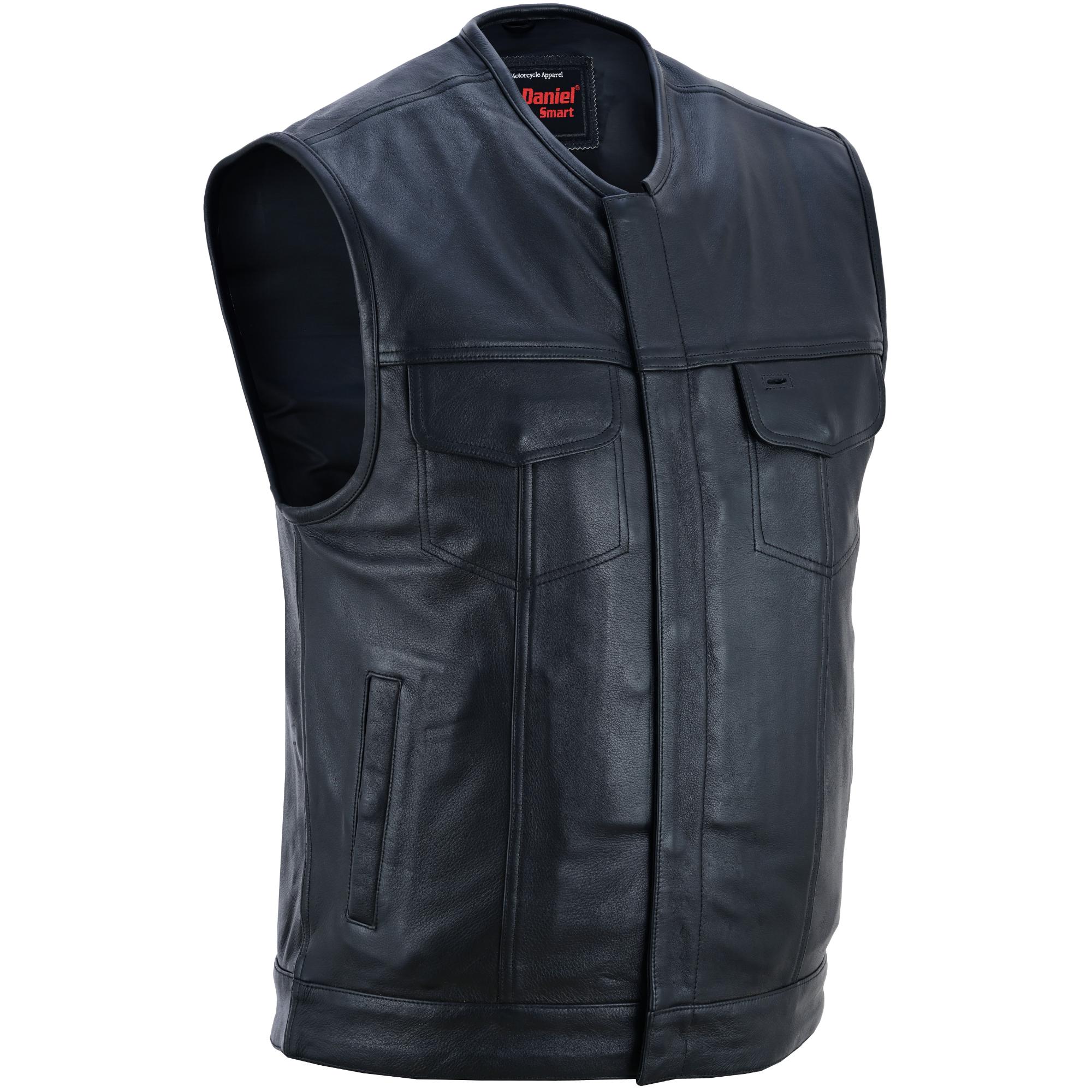 Millen - Men's Motorcycle Leather Vest-Mens Leather Vests-Daniel Smart Mfg - Retail