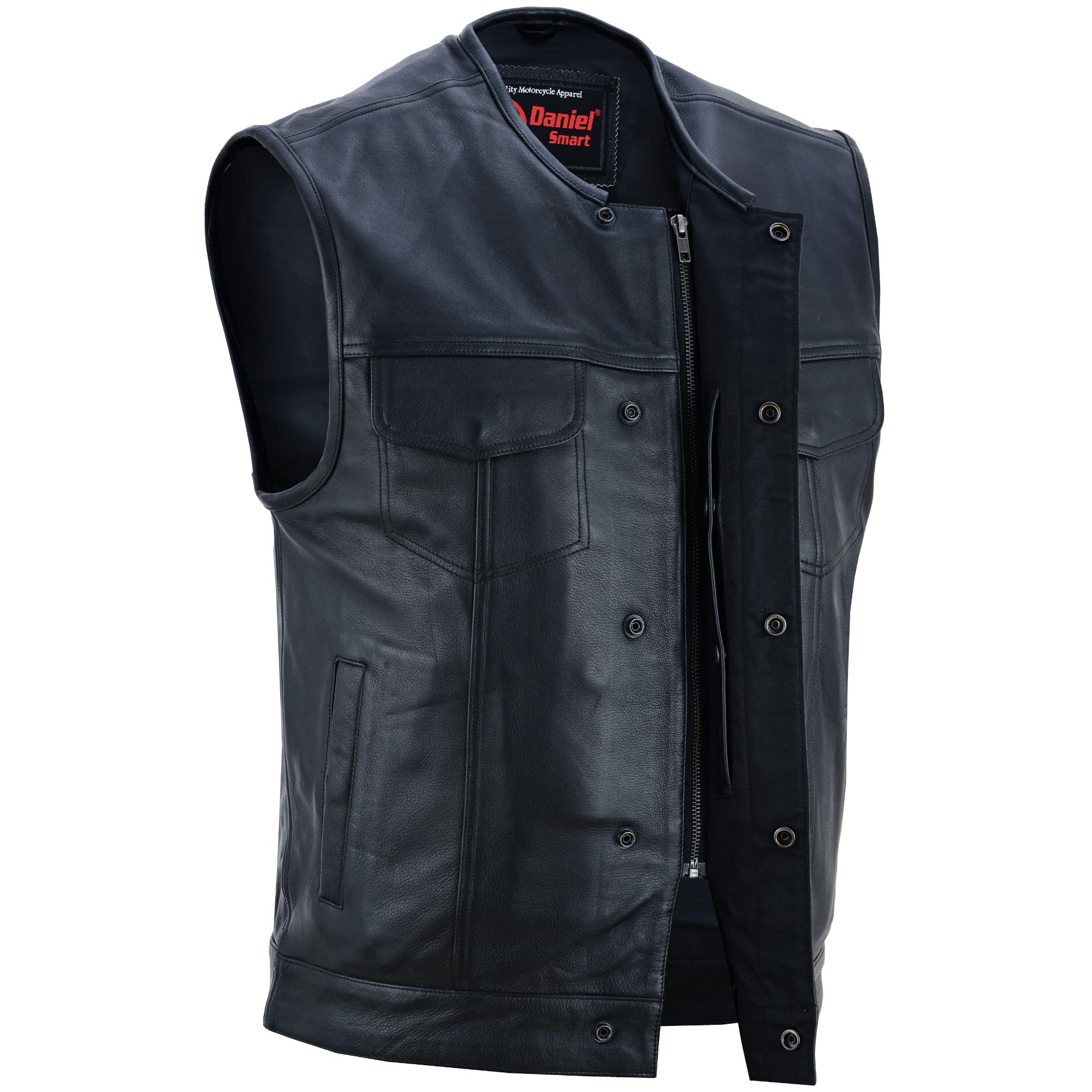 Millen - Men's Motorcycle Leather Vest-Mens Leather Vests-Daniel Smart Mfg - Retail