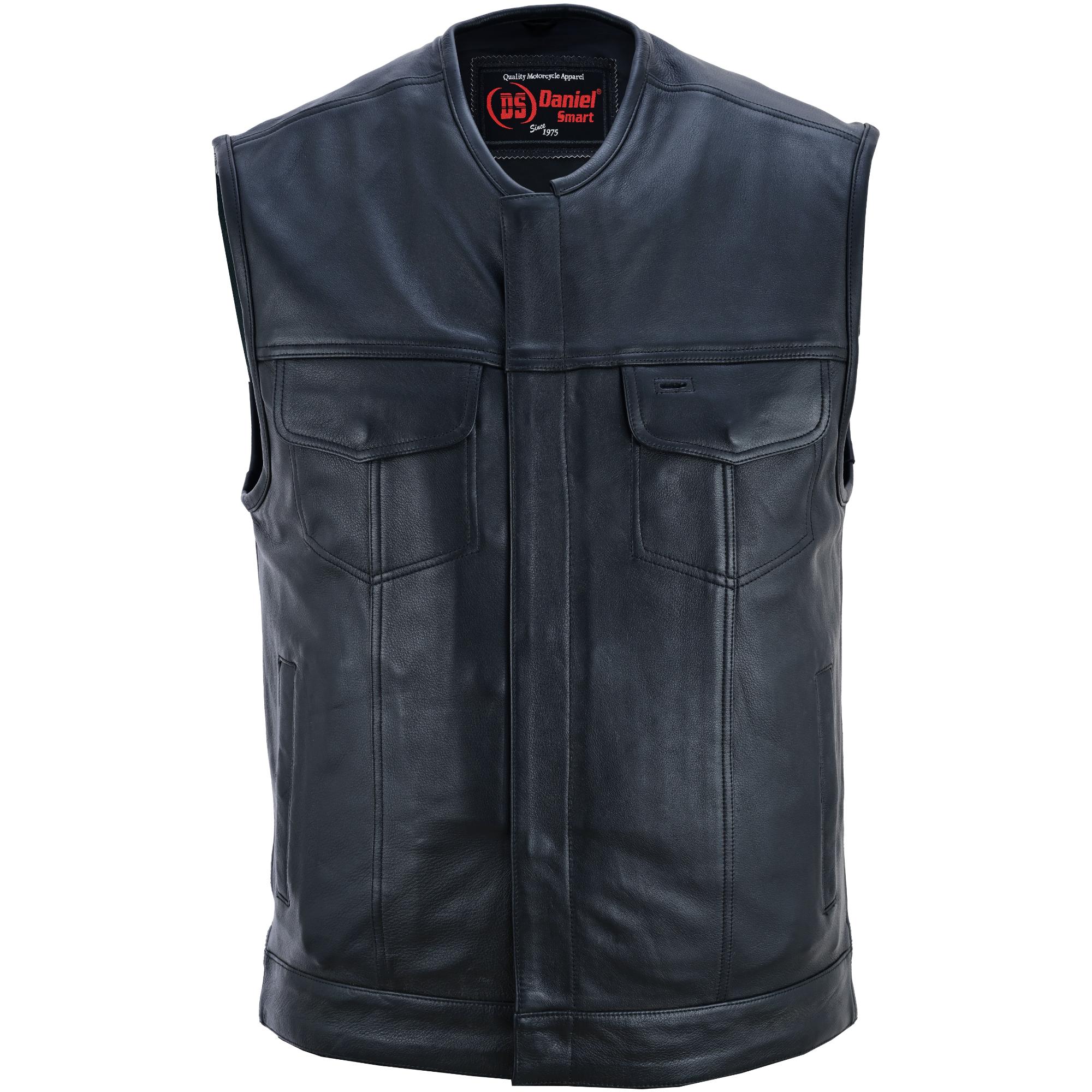 Millen - Men's Motorcycle Leather Vest-Mens Leather Vests-Daniel Smart Mfg - Retail