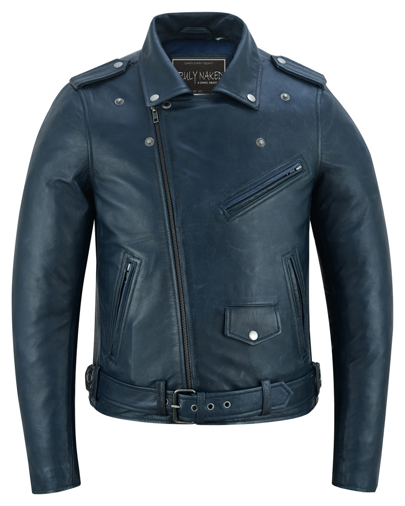 Moonlight Women's Navy Blue Fashion Leather Jacket-Womens Leather Motorcycle Jackets-Daniel Smart Mfg - Retail