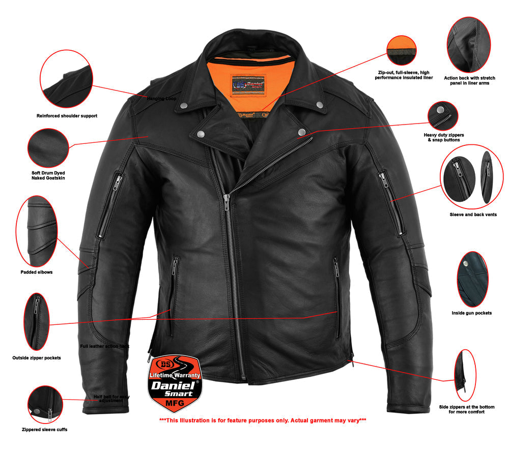 Neon Apex - Men's Leather Motorcycle Jacket-Mens Leather Motorcycle Jackets-Daniel Smart Mfg - Retail